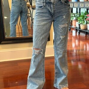 Aeropostale Light Blue Distressed Flare Jeans
